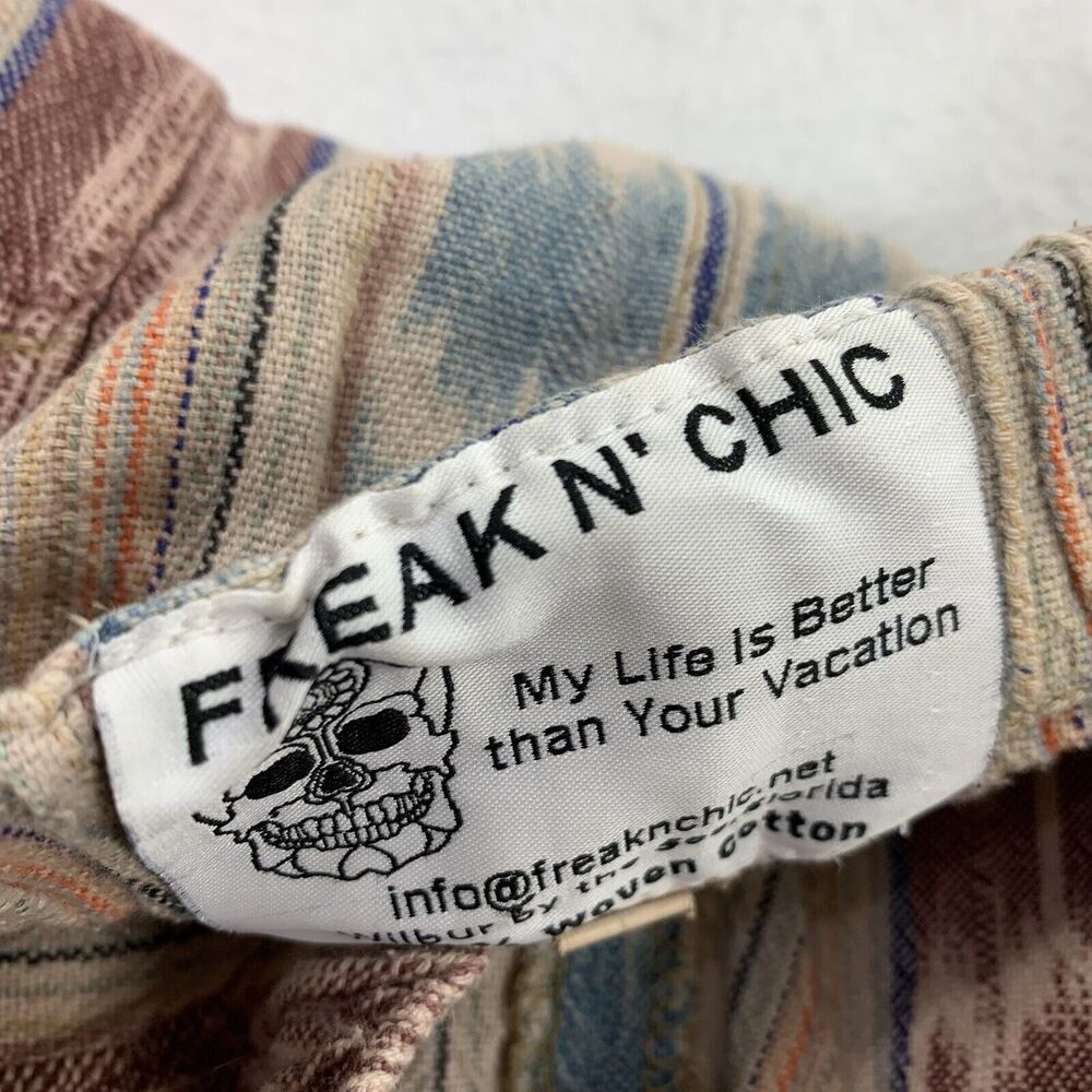 Freak N Chic 100% Woven Cotton Wide Leg Elastic Waist Drawstring Medium Beige M - Picture 3 of 8